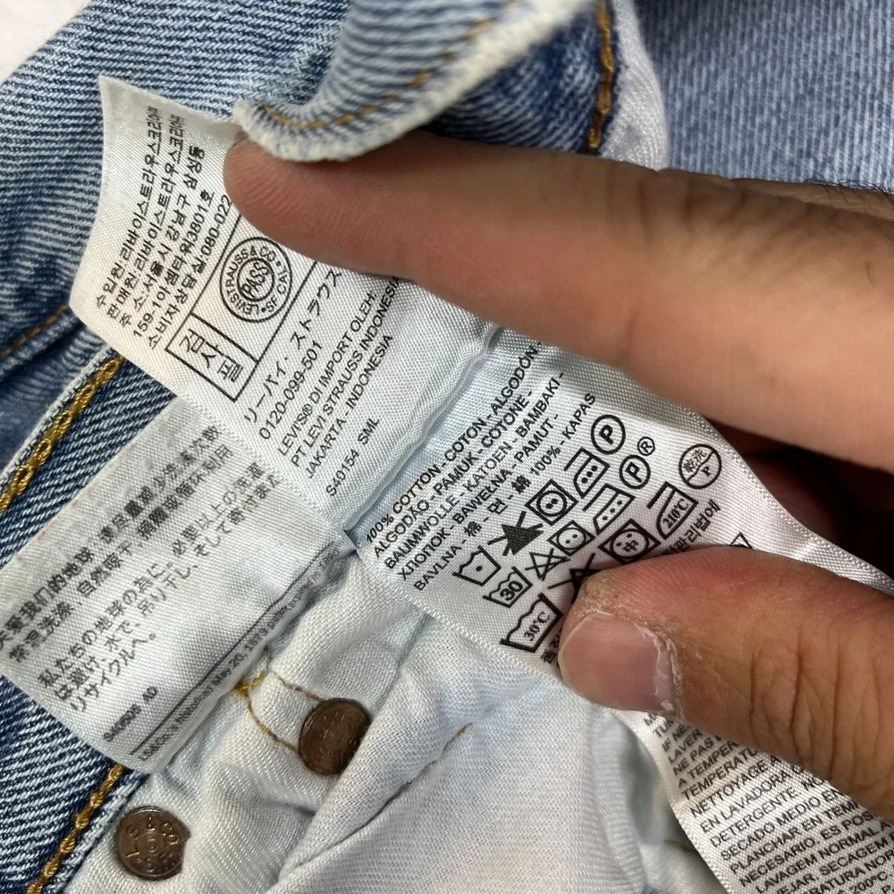 Levi's 501 Taper Jeans Blue Denim Mid Rise Classic Button Fly 34X30 -‎ Flaws